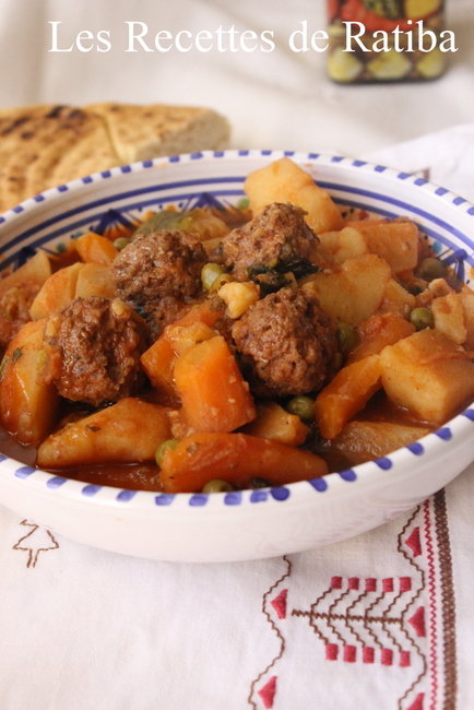 tajine de légumes boulettes de kefta 